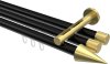 10213747-102938 Innenlauf Gardinenstange Aluminium / Metall 20 mm Ø 3-läufig SITENO - Savio Schwarz / Messing-Optik