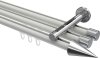 10213747-103212 Innenlauf Gardinenstange Aluminium / Metall 20 mm Ø 3-läufig SITENO - Savio Weiß / Chrom