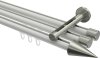 10213747-103239 Innenlauf Gardinenstange Aluminium / Metall 20 mm Ø 3-läufig SITENO - Savio Weiß / Edelstahl-Optik