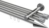 10213747-103312 Innenlauf Gardinenstange Aluminium / Metall 20 mm Ø 3-läufig SITENO - Savio Silbergrau / Chrom