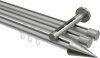 10213747-103339 Innenlauf Gardinenstange Aluminium / Metall 20 mm Ø 3-läufig SITENO - Savio Silbergrau / Edelstahl-Optik