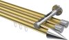 10213747-103812 Innenlauf Gardinenstange Aluminium / Metall 20 mm Ø 3-läufig SITENO - Savio Messing-Optik / Chrom