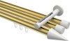 10213747-103832 Innenlauf Gardinenstange Aluminium / Metall 20 mm Ø 3-läufig SITENO - Savio Messing-Optik / Weiß