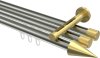 10213747-103938 Innenlauf Gardinenstange Edelstahl-Optik / Messing-Optik 20 mm Ø 3-läufig SITENO - Savio