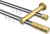 10213812-101238 Innenlauf Gardinenstange Aluminium / Metall 20 mm Ø 2-läufig PLATON - Elanto Chrom / Messing-Optik
