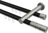 10213812-102939 Innenlauf Gardinenstange Aluminium / Metall 20 mm Ø 2-läufig PLATON - Elanto Schwarz / Edelstahl-Optik