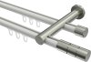 10213812-103239 Innenlauf Gardinenstange Aluminium / Metall 20 mm Ø 2-läufig PLATON - Elanto Weiß / Edelstahl-Optik