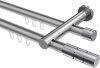 10213812-103312 Innenlauf Gardinenstange Aluminium / Metall 20 mm Ø 2-läufig PLATON - Elanto Silbergrau / Chrom
