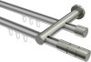 10213812-103339 Innenlauf Gardinenstange Aluminium / Metall 20 mm Ø 2-läufig PLATON - Elanto Silbergrau / Edelstahl-Optik