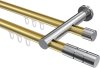 10213812-103812 Innenlauf Gardinenstange Aluminium / Metall 20 mm Ø 2-läufig PLATON - Elanto Messing-Optik / Chrom