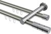 10213812-103912 Innenlauf Gardinenstange Aluminium / Metall 20 mm Ø 2-läufig PLATON - Elanto Edelstahl-Optik / Chrom