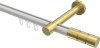 10213825-103238 Innenlauf Gardinenstange Aluminium / Metall 20 mm Ø PRESTIGE - Elanto Weiß / Messing-Optik