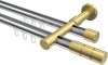 10213826-101238 Innenlauf Gardinenstange Aluminium / Metall 20 mm Ø 2-läufig PRESTIGE - Elanto Chrom / Messing-Optik
