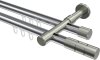 10213826-101239 Innenlauf Gardinenstange Aluminium / Metall 20 mm Ø 2-läufig PRESTIGE - Elanto Chrom / Edelstahl-Optik