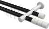 10213826-102932 Innenlauf Gardinenstange Aluminium / Metall 20 mm Ø 2-läufig PRESTIGE - Elanto Schwarz / Weiß