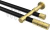 10213826-102938 Innenlauf Gardinenstange Aluminium / Metall 20 mm Ø 2-läufig PRESTIGE - Elanto Schwarz / Messing-Optik