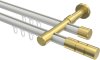 10213826-103238 Innenlauf Gardinenstange Aluminium / Metall 20 mm Ø 2-läufig PRESTIGE - Elanto Weiß / Messing-Optik