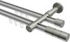 10213826-103339 Innenlauf Gardinenstange Aluminium / Metall 20 mm Ø 2-läufig PRESTIGE - Elanto Silbergrau / Edelstahl-Optik