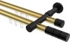 10213826-103829 Innenlauf Gardinenstange Aluminium / Metall 20 mm Ø 2-läufig PRESTIGE - Elanto Messing-Optik / Schwarz