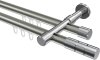 10213826-103912 Innenlauf Gardinenstange Aluminium / Metall 20 mm Ø 2-läufig PRESTIGE - Elanto Edelstahl-Optik / Chrom