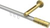 10213845-103238 Innenlauf Gardinenstange Aluminium / Metall 20 mm Ø SITENO - Elanto Weiß / Messing-Optik