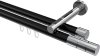 10213846-102912 Innenlauf Gardinenstange Aluminium / Metall 20 mm Ø 2-läufig SITENO - Elanto Schwarz / Chrom