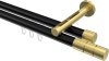 10213846-102938 Innenlauf Gardinenstange Aluminium / Metall 20 mm Ø 2-läufig SITENO - Elanto Schwarz / Messing-Optik