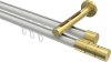 10213846-103238 Innenlauf Gardinenstange Aluminium / Metall 20 mm Ø 2-läufig SITENO - Elanto Weiß / Messing-Optik