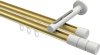 10213846-103832 Innenlauf Gardinenstange Aluminium / Metall 20 mm Ø 2-läufig SITENO - Elanto Messing-Optik / Weiß