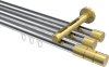 10213847-101238 Innenlauf Gardinenstange Aluminium / Metall 20 mm Ø 3-läufig SITENO - Elanto Chrom / Messing-Optik