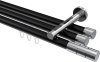 10213847-102912 Innenlauf Gardinenstange Aluminium / Metall 20 mm Ø 3-läufig SITENO - Elanto Schwarz / Chrom