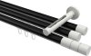 10213847-102932 Innenlauf Gardinenstange Aluminium / Metall 20 mm Ø 3-läufig SITENO - Elanto Schwarz / Weiß