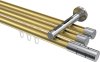 10213847-103812 Innenlauf Gardinenstange Aluminium / Metall 20 mm Ø 3-läufig SITENO - Elanto Messing-Optik / Chrom