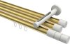 10213847-103832 Innenlauf Gardinenstange Aluminium / Metall 20 mm Ø 3-läufig SITENO - Elanto Messing-Optik / Weiß