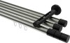 10213847-103929 Innenlauf Gardinenstange Aluminium / Metall 20 mm Ø 3-läufig SITENO - Elanto Edelstahl-Optik / Schwarz