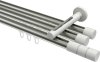 10213847-103932 Innenlauf Gardinenstange Aluminium / Metall 20 mm Ø 3-läufig SITENO - Elanto Edelstahl-Optik / Weiß