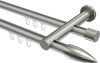 10213912-103339 Innenlauf Gardinenstange Aluminium / Metall 20 mm Ø 2-läufig PLATON - Samanto Silbergrau / Edelstahl-Optik