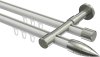 10213926-103239 Innenlauf Gardinenstange Aluminium / Metall 20 mm Ø 2-läufig PRESTIGE - Samanto Weiß / Edelstahl-Optik