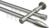 10213926-103339 Innenlauf Gardinenstange Aluminium / Metall 20 mm Ø 2-läufig PRESTIGE - Samanto Silbergrau / Edelstahl-Optik