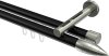 10213946-102939 Innenlauf Gardinenstange Aluminium / Metall 20 mm Ø 2-läufig SITENO - Samanto Schwarz / Edelstahl-Optik