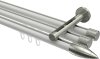 10213947-103239 Innenlauf Gardinenstange Aluminium / Metall 20 mm Ø 3-läufig SITENO - Samanto Weiß / Edelstahl-Optik