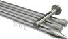 10213947-103339 Innenlauf Gardinenstange Aluminium / Metall 20 mm Ø 3-läufig SITENO - Samanto Silbergrau / Edelstahl-Optik