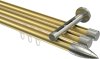 10213947-103839 Innenlauf Gardinenstange Messing-Optik / Edelstahl-Optik 20 mm Ø 3-läufig SITENO - Samanto