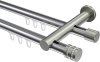 10214112-101239 Innenlauf Gardinenstange Aluminium / Metall 20 mm Ø 2-läufig PLATON - Estana Chrom / Edelstahl-Optik