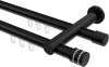 10214112-1029 Innenlauf Gardinenstange Aluminium / Metall 20 mm Ø 2-läufig PLATON - Estana Schwarz