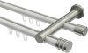 10214112-103239 Innenlauf Gardinenstange Aluminium / Metall 20 mm Ø 2-läufig PLATON - Estana Weiß / Edelstahl-Optik