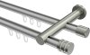 10214112-103339 Innenlauf Gardinenstange Aluminium / Metall 20 mm Ø 2-läufig PLATON - Estana Silbergrau / Edelstahl-Optik