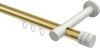 10214125-103832 Innenlauf Gardinenstange Aluminium / Metall 20 mm Ø PRESTIGE - Estana Messing-Optik / Weiß