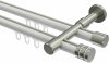 10214126-XX3239 Innenlauf Gardinenstange Aluminium / Metall 20 mm Ø 2-läufig PRESTIGE - Estana Weiß / Edelstahl-Optik