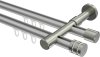10214126-103339 Innenlauf Gardinenstange Aluminium / Metall 20 mm Ø 2-läufig PRESTIGE - Estana Silbergrau / Edelstahl-Optik